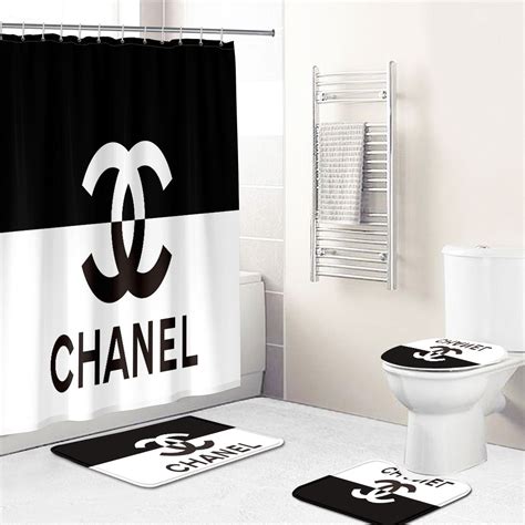 white chanel shower curtain|coco Chanel shower curtain.